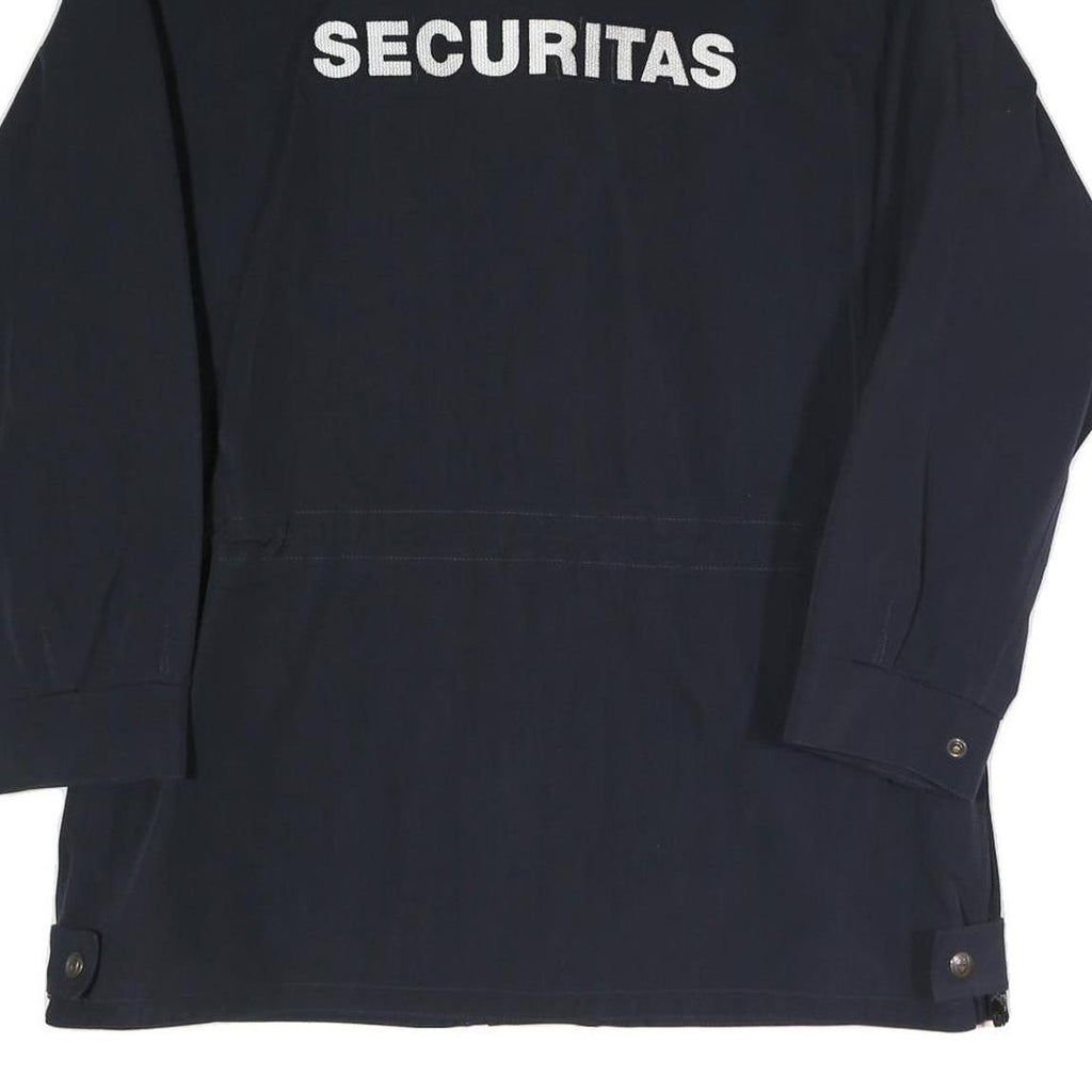 Mens Navy Jacket M Polyester Blend Plain Zip Security Style Securitas Logo