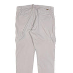 TAILORED Mens Cotton Blend Slim Beige Cargo Trousers W34 L30 Casual Zip