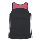ADIDAS Womens Black & Pink Sports T-Shirt UK 12 Sleeveless Round Neck