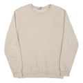 PUMA Mens Beige Cotton Blend Sweatshirt S Crew Neck Logo Print Casual Pullover