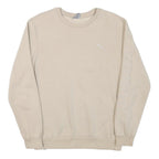 PUMA Mens Beige Cotton Blend Sweatshirt S Crew Neck Logo Print Casual Pullover