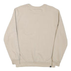 PUMA Mens Beige Cotton Blend Sweatshirt S Crew Neck Logo Print Casual Pullover