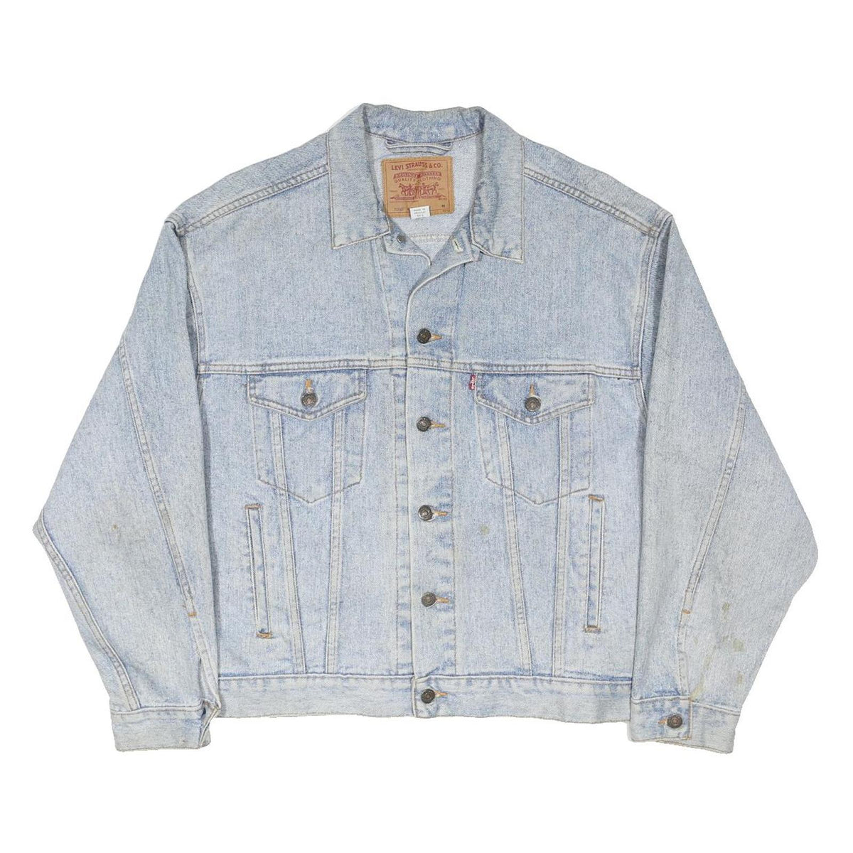 LEVI'S Mens Blue Denim Jacket M Cotton Blend Button Closure Classic Fit Casual