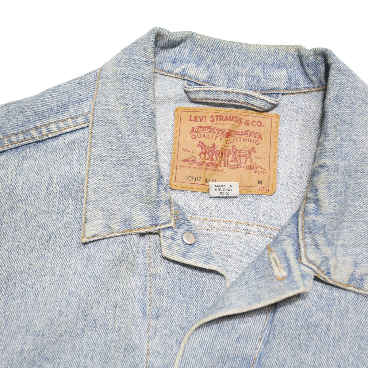 LEVI'S Mens Blue Denim Jacket M Cotton Blend Button Closure Classic Fit Casual