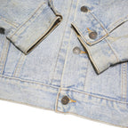 LEVI'S Mens Blue Denim Jacket M Cotton Blend Button Closure Classic Fit Casual