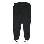 LANE BRYANT Womens Cotton Blend Black Relaxed Tapered Trousers W34 L27