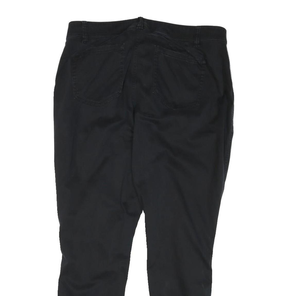 LANE BRYANT Womens Cotton Blend Black Relaxed Tapered Trousers W34 L27