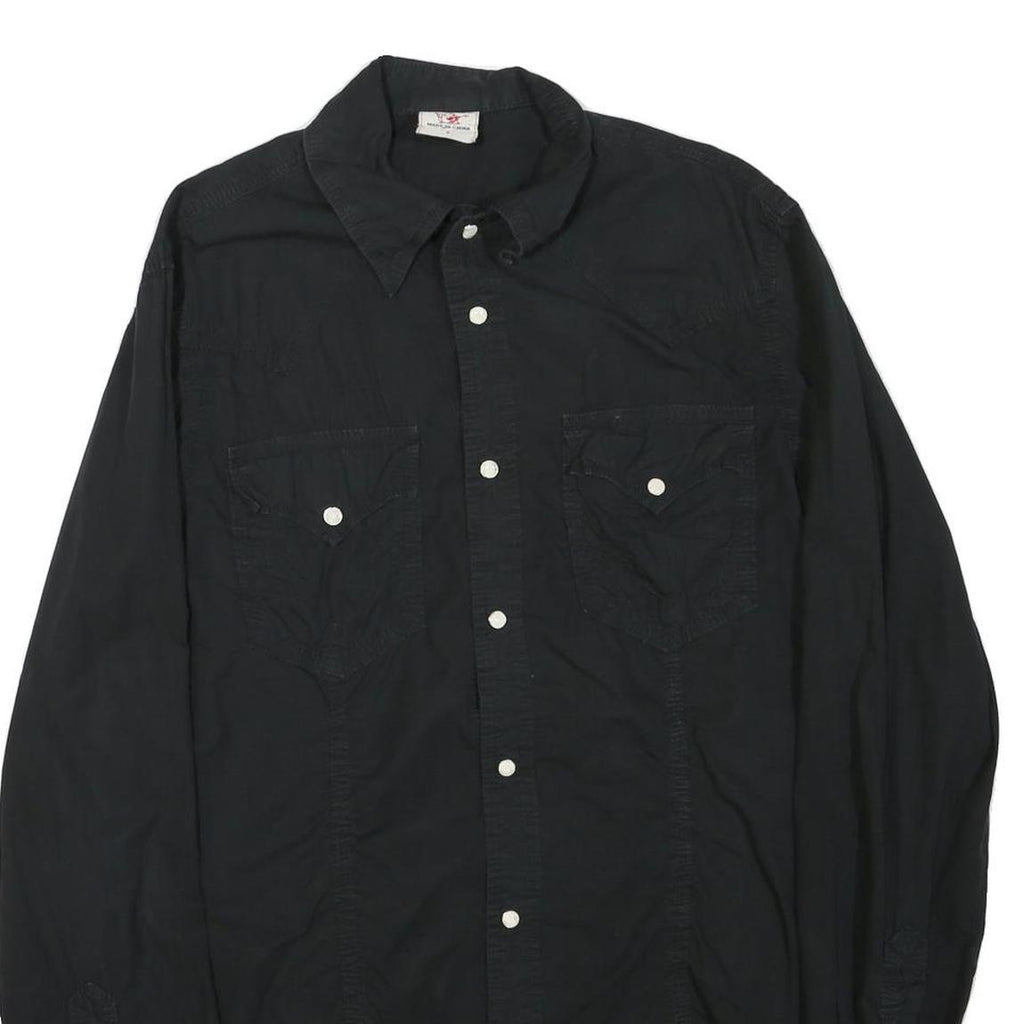 TRUE RELIGION Mens Black Shirt S Button Long Sleeve Cotton Blend Casual