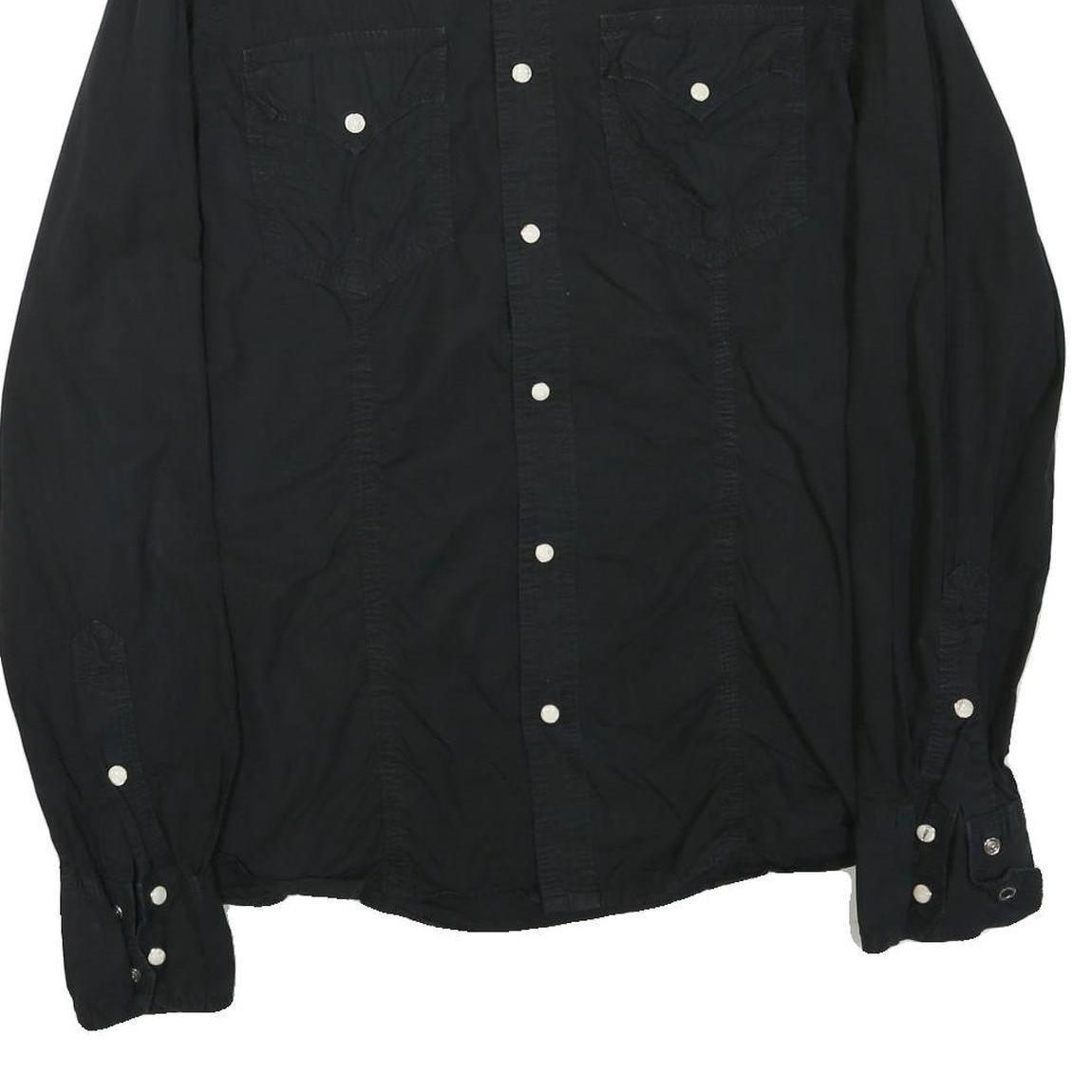 TRUE RELIGION Mens Black Shirt S Button Long Sleeve Cotton Blend Casual