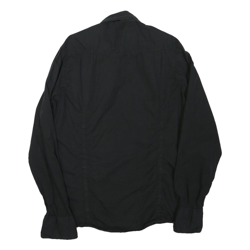 TRUE RELIGION Mens Black Shirt S Button Long Sleeve Cotton Blend Casual