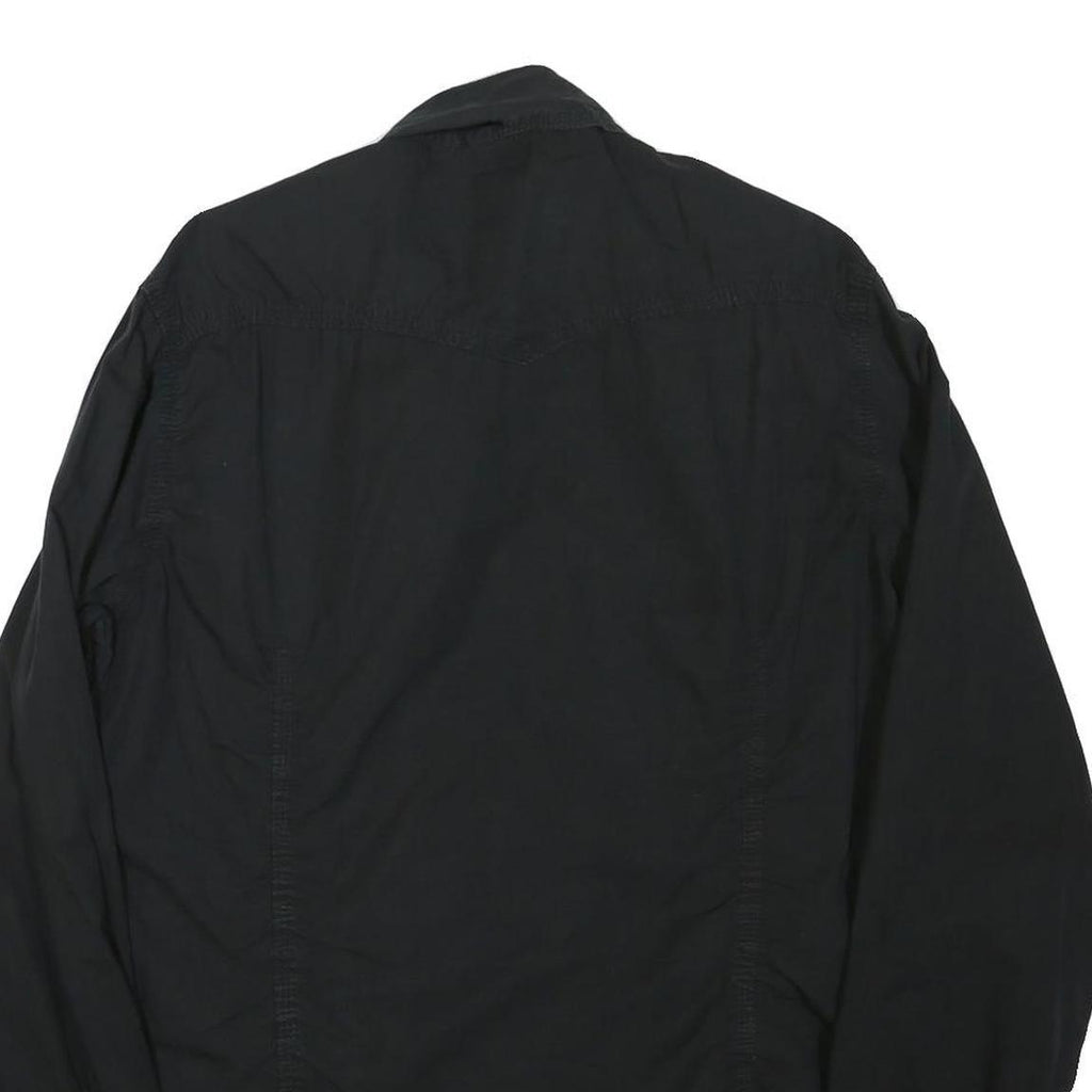 TRUE RELIGION Mens Black Shirt S Button Long Sleeve Cotton Blend Casual