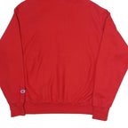 CHAMPION REVERSE WEAVE Mens Red Pullover Hoodie L Spot Logo Cotton Blend