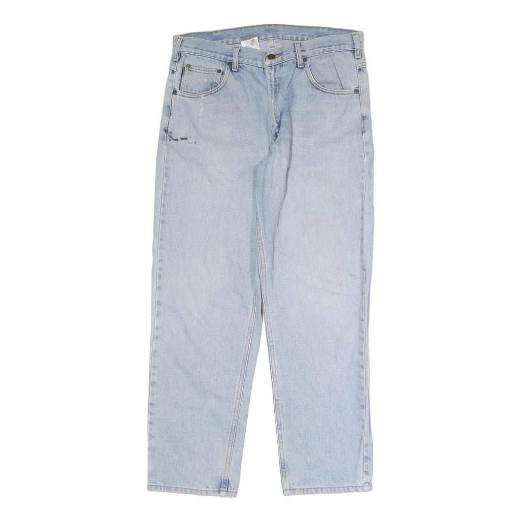 CARHARTT Mens Jeans Blue Relaxed Straight Denim Light W35 L30 Workwear