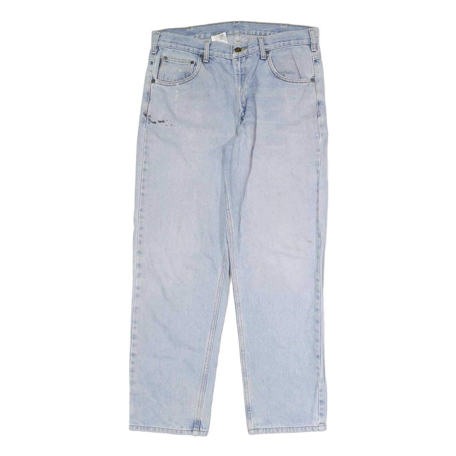 CARHARTT Mens Jeans Blue Relaxed Straight Denim Light W35 L30 Workwear