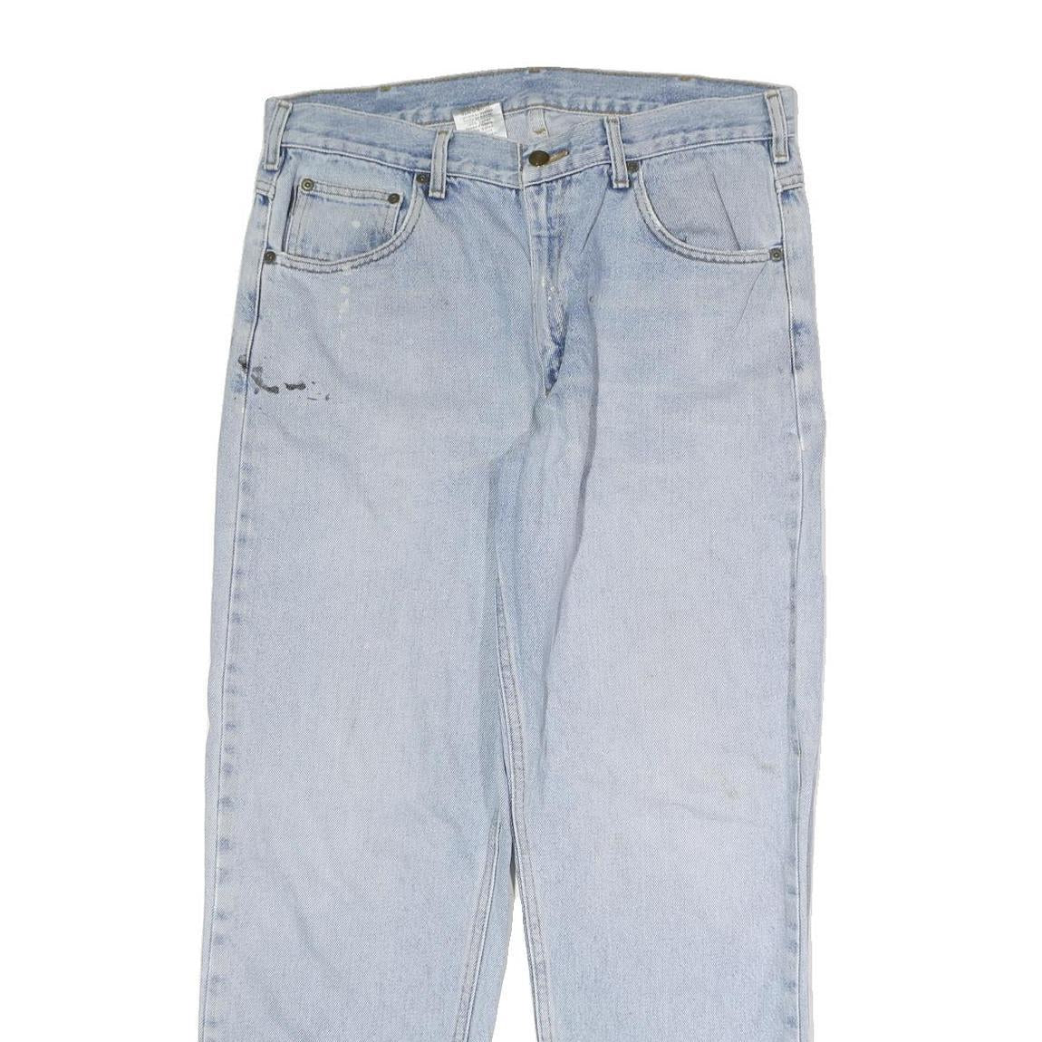 CARHARTT Mens Jeans Blue Relaxed Straight Denim Light W35 L30 Workwear