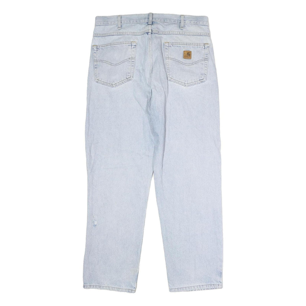 CARHARTT Mens Jeans Blue Relaxed Straight Denim Light W35 L30 Workwear