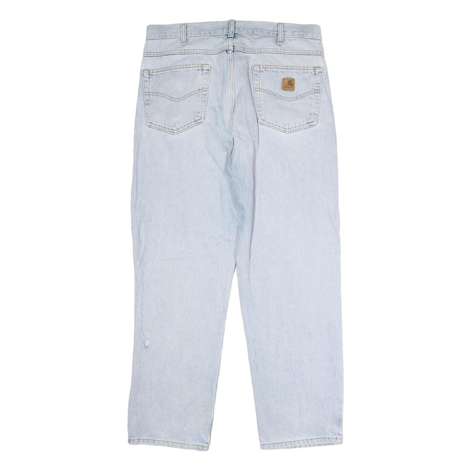 CARHARTT Mens Jeans Blue Relaxed Straight Denim Light W35 L30 Workwear
