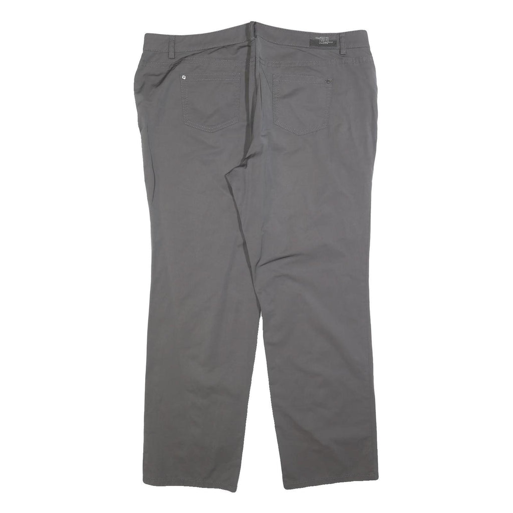 BASLER Womens Regular Grey Polyester Blend Trousers W40 L32 Zip Pocketed