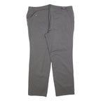 BASLER Womens Regular Grey Polyester Blend Trousers W40 L32 Zip Pocketed