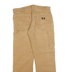 DICKIES Mens Regular Fit Beige Cotton Blend Trousers W36 L32 Zip Casual Workwear