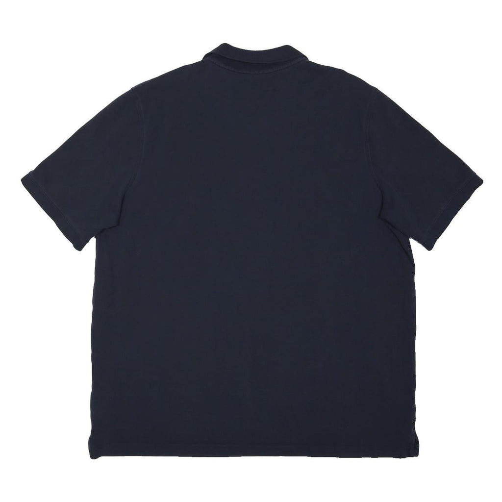 LANDSEND Mens Navy Blue Polo Shirt XL Cotton Blend Short Sleeve Plain Classic