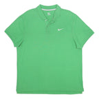 NIKE Mens Green Short Sleeve Plain Polo Shirt 2XL Cotton Casual Classic Fit
