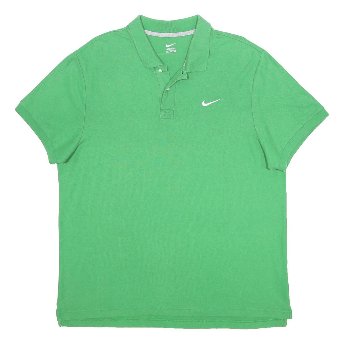 NIKE Mens Green Short Sleeve Plain Polo Shirt 2XL Cotton Casual Classic Fit