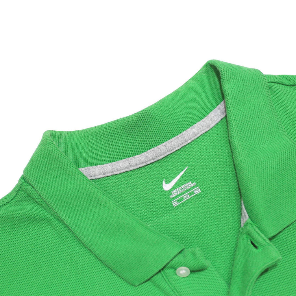 NIKE Mens Green Short Sleeve Plain Polo Shirt 2XL Cotton Casual Classic Fit
