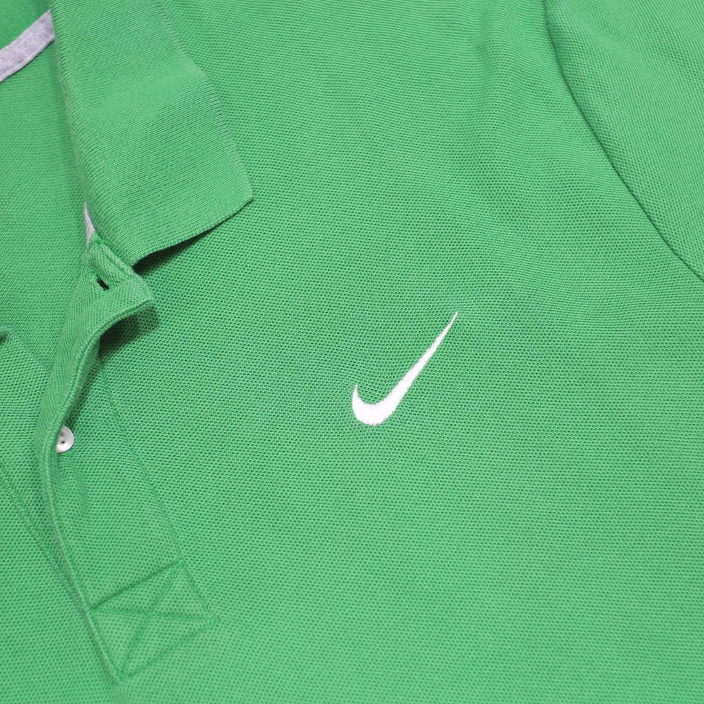 NIKE Mens Green Short Sleeve Plain Polo Shirt 2XL Cotton Casual Classic Fit