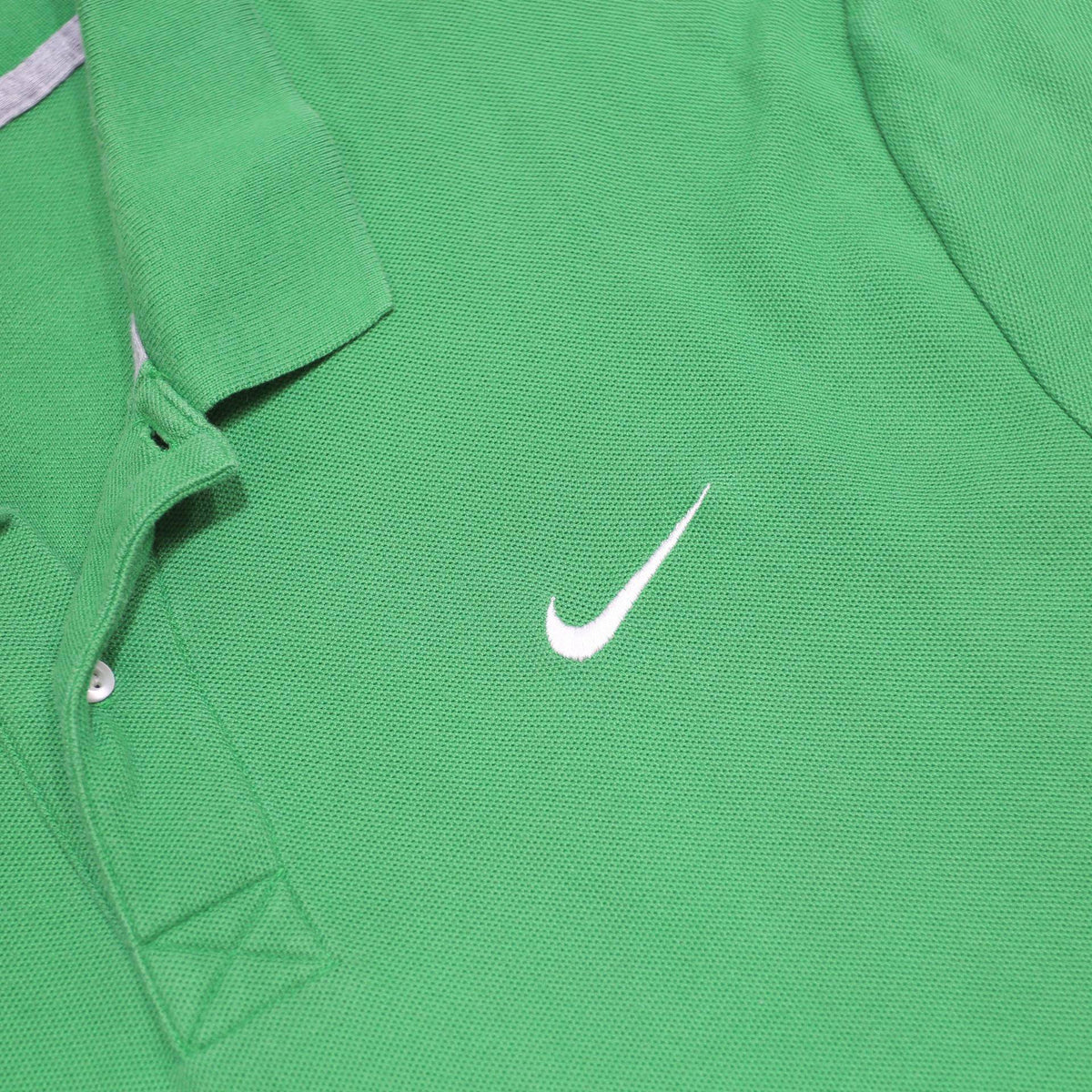 NIKE Mens Green Short Sleeve Plain Polo Shirt 2XL Cotton Casual Classic Fit