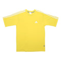 ADIDAS Mens Yellow & White Cotton Blend T-Shirt L Short Sleeve Crew Neck