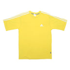 ADIDAS Mens Yellow & White Cotton Blend T-Shirt L Short Sleeve Crew Neck