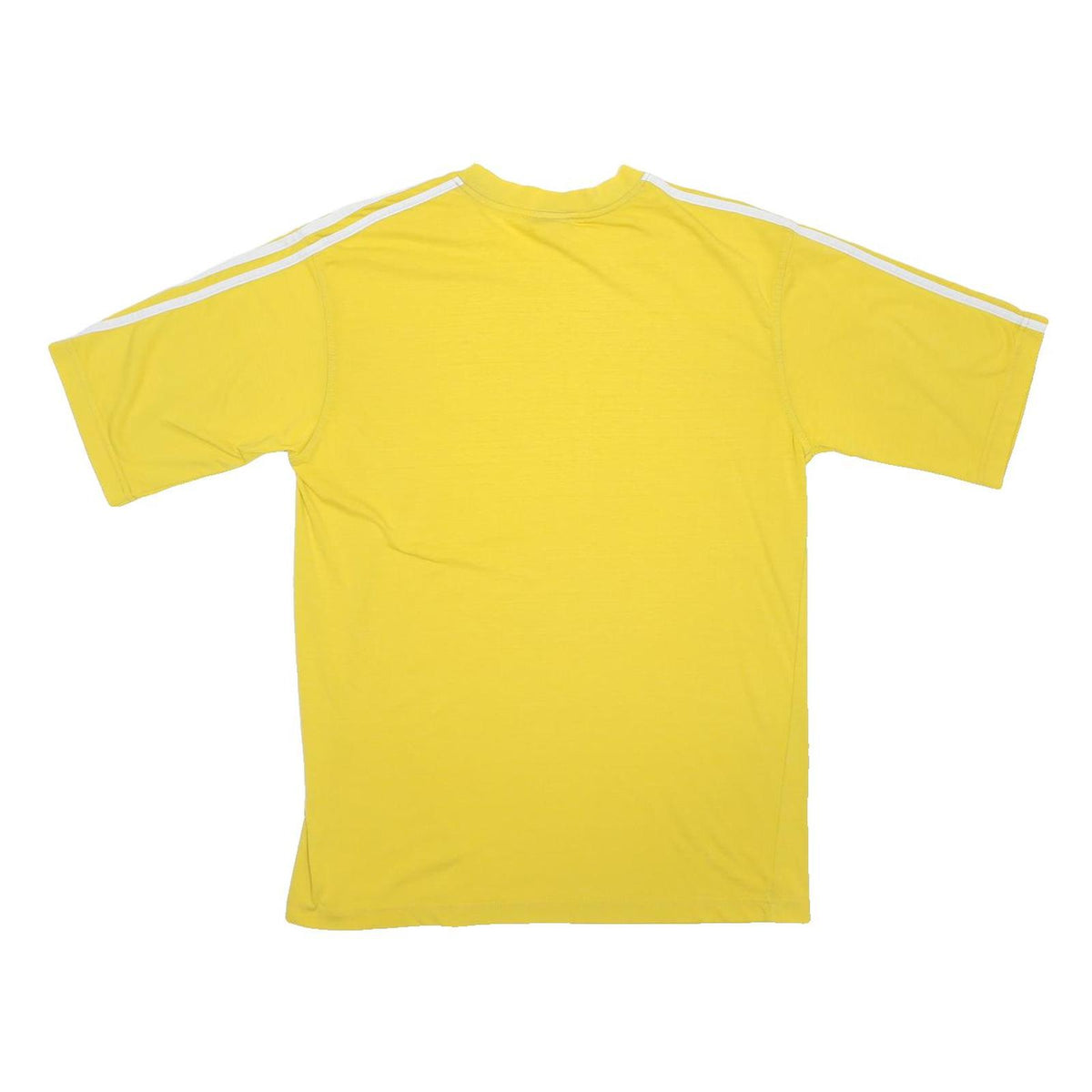 ADIDAS Mens Yellow & White Cotton Blend T-Shirt L Short Sleeve Crew Neck