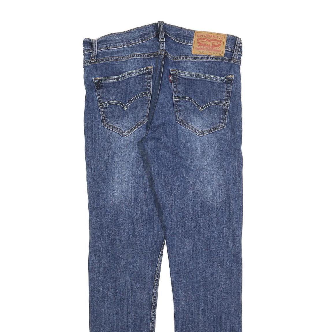 LEVI'S 511 Slim Mens Jeans Blue Cotton Blend Denim Medium W32 L32 Slim Fit