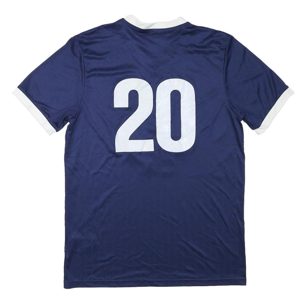 ADIDAS Mens Blue & White Soccer Jersey M Short Sleeve V-Neck Athletic