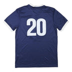 ADIDAS Mens Blue & White Soccer Jersey M Short Sleeve V-Neck Athletic