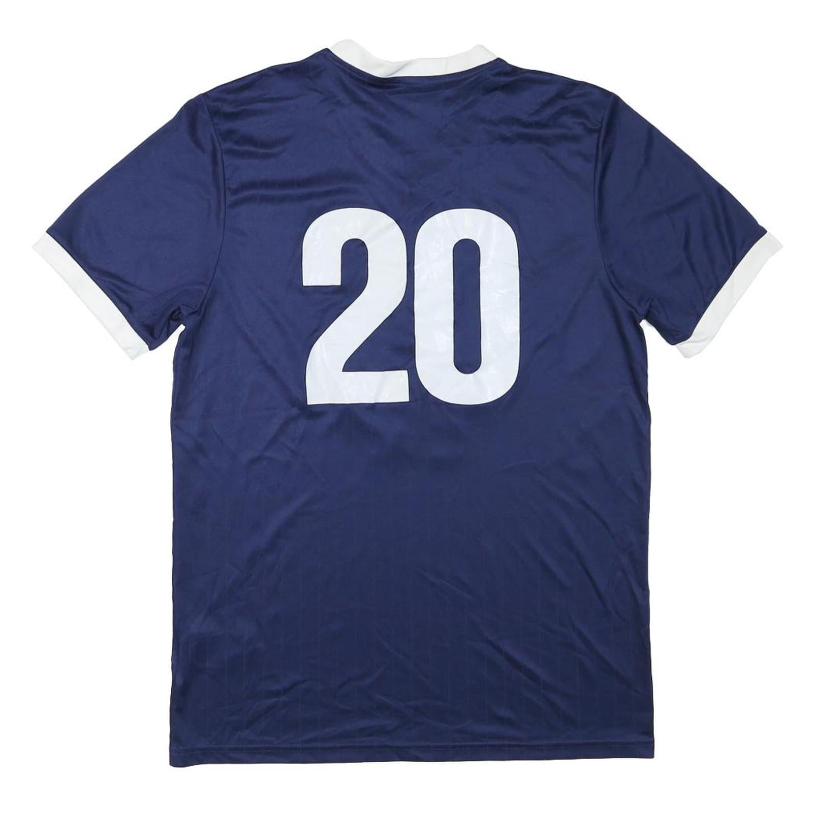 ADIDAS Mens Blue & White Soccer Jersey M Short Sleeve V-Neck Athletic