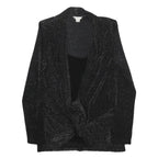 MONSOON Womens Black Glitter Tie Front Top Sleeveless UK 10 Evening Party