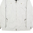 BARBOUR Womens White Quilted Jacket UK 10 Polyamide Zip Lightweight