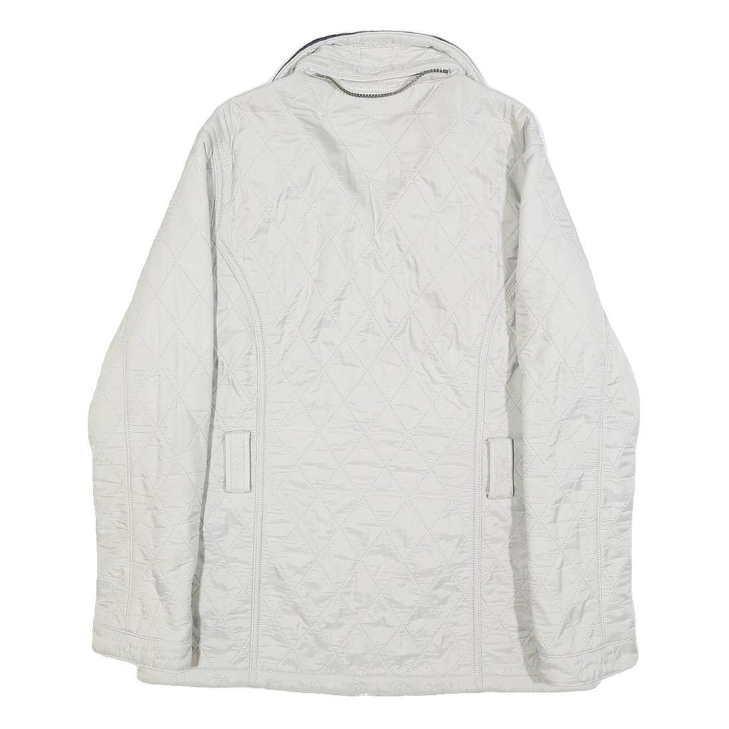 BARBOUR Womens White Quilted Jacket UK 10 Polyamide Zip Lightweight