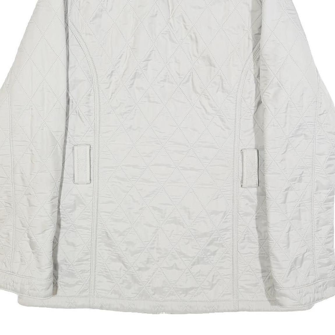 BARBOUR Womens White Quilted Jacket UK 10 Polyamide Zip Lightweight
