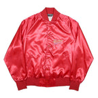 SPORTSMASTER USA Mens Red Synthetic Button Jacket L Satin Plain Heartbeat