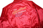 SPORTSMASTER USA Mens Red Synthetic Button Jacket L Satin Plain Heartbeat