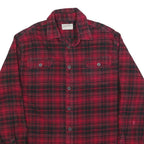JACHS Mens Red & Black Checked Shirt L Casual Cotton Blend Long Sleeve Button