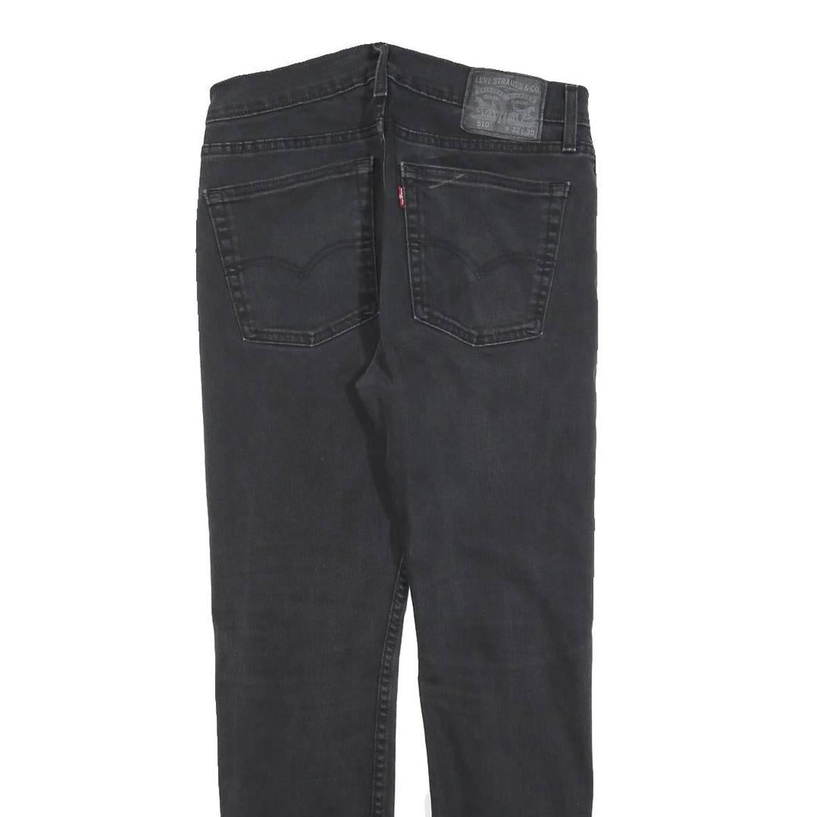 LEVI'S 510 Mens Jeans Black Slim Skinny Denim Medium W32 L30 Slim Fit Zip