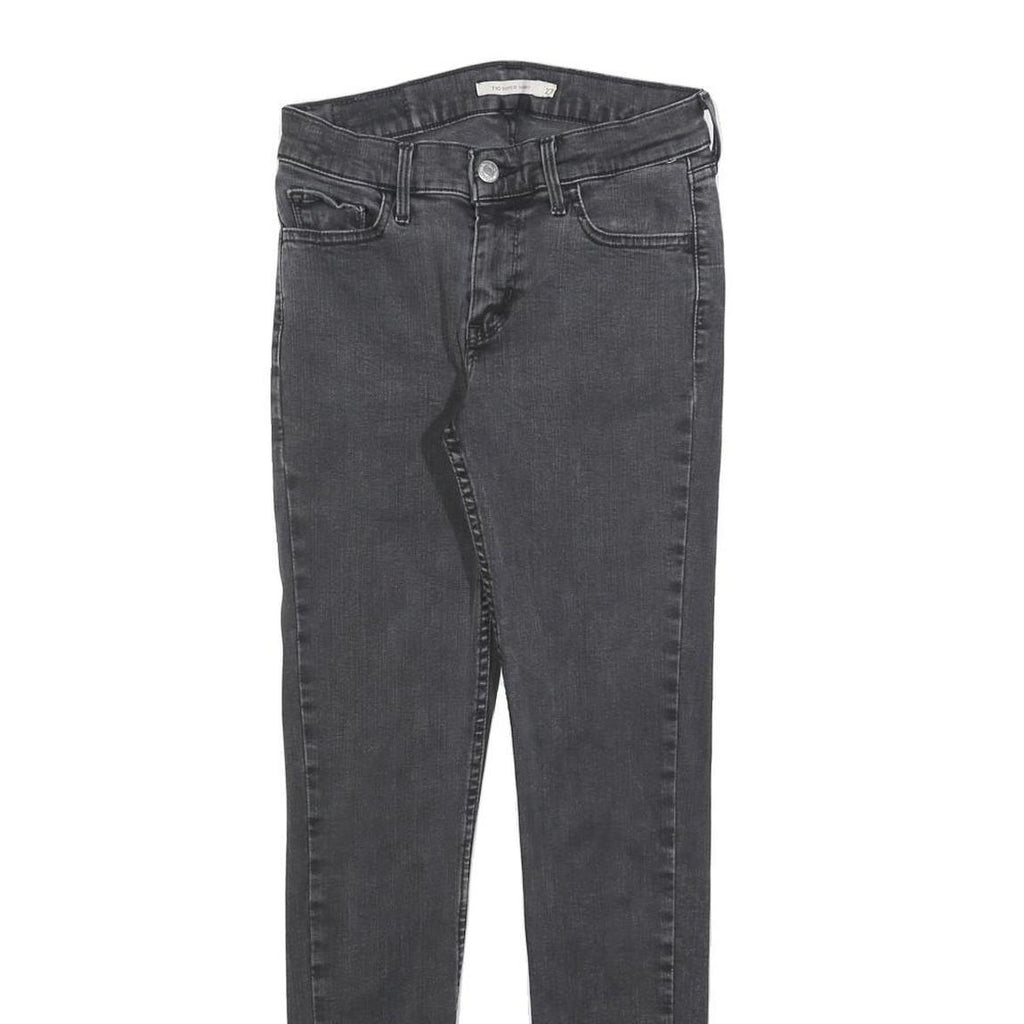 LEVI'S 710 Womens Jeans Black Slim Skinny Denim Medium W27 L27 Stretch Zip