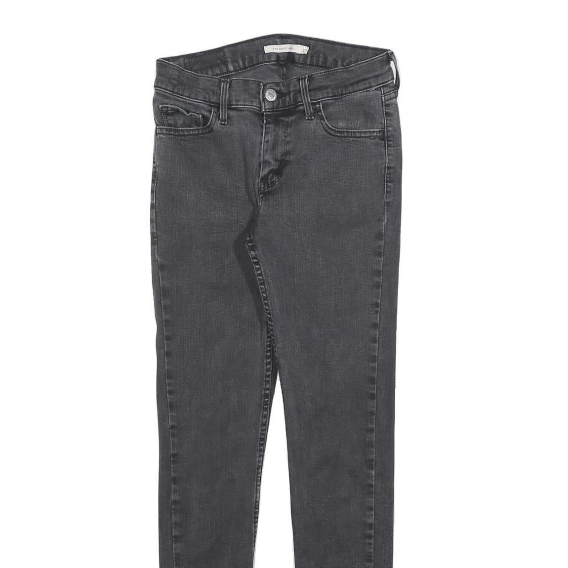 LEVI'S 710 Womens Jeans Black Slim Skinny Denim Medium W27 L27 Stretch Zip