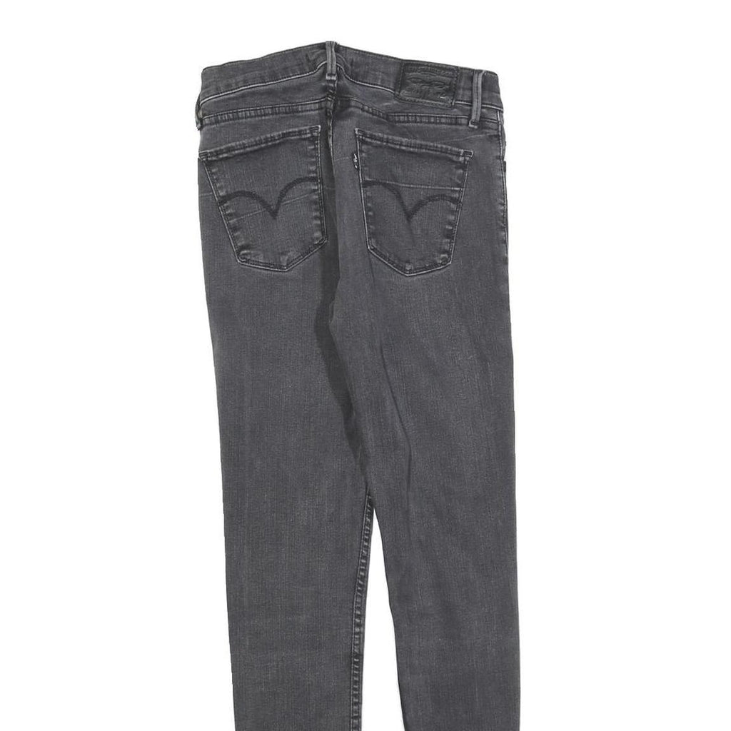 LEVI'S 710 Womens Jeans Black Slim Skinny Denim Medium W27 L27 Stretch Zip