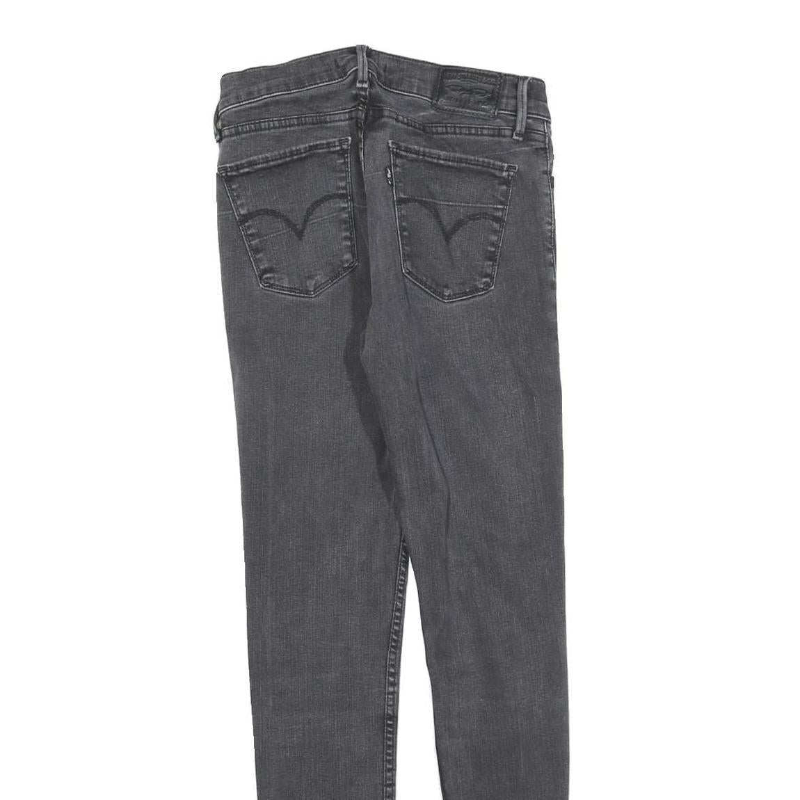 LEVI'S 710 Womens Jeans Black Slim Skinny Denim Medium W27 L27 Stretch Zip