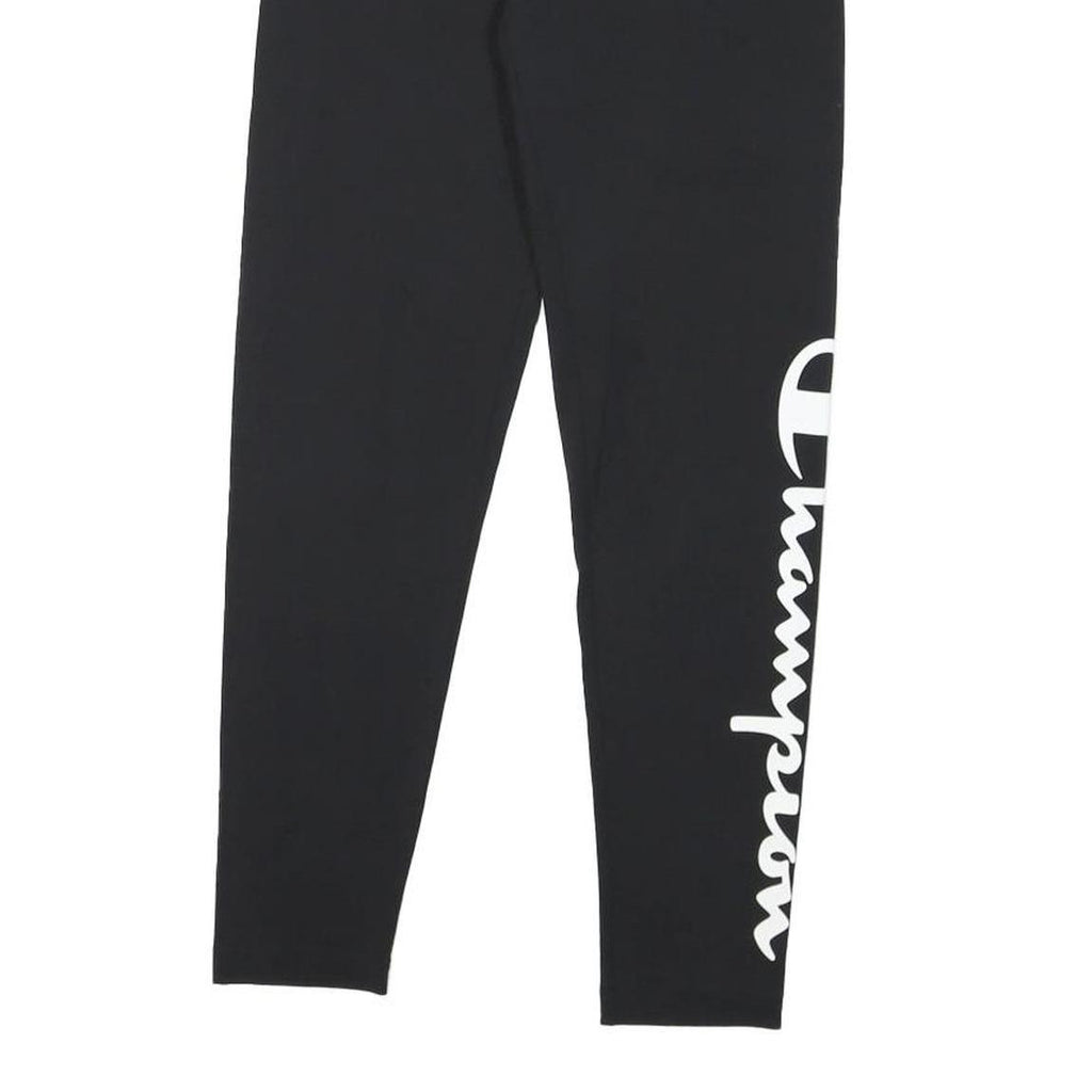 CHAMPION Womens Joggers Black Stretch Slim Skinny S W27 L26 Logo Print